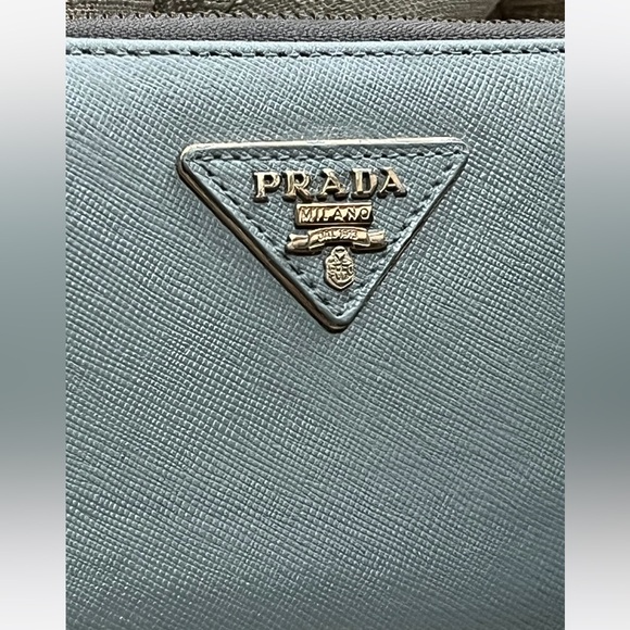 Prada Gray Saffiano Lux Zip-Around Wallet - Picture 3 of 10